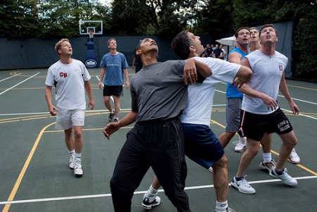 "Fine, I'll invite Hillary to play next time." (Official White House Photo by Pete Souza)